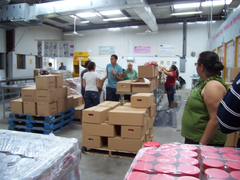 Food Bank of the Rio Grand Valley warehouse sorting area